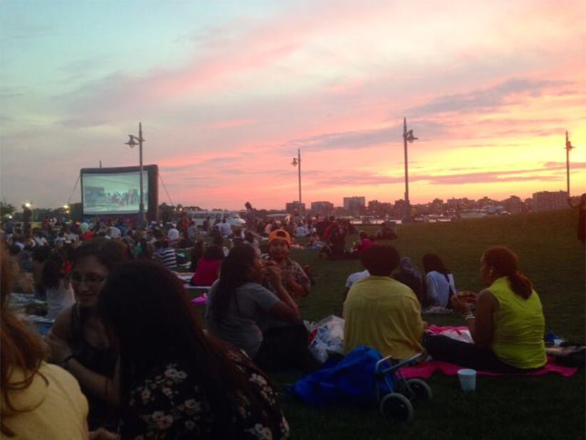 EHS Residents catching a movie AND a view by the Hudson River